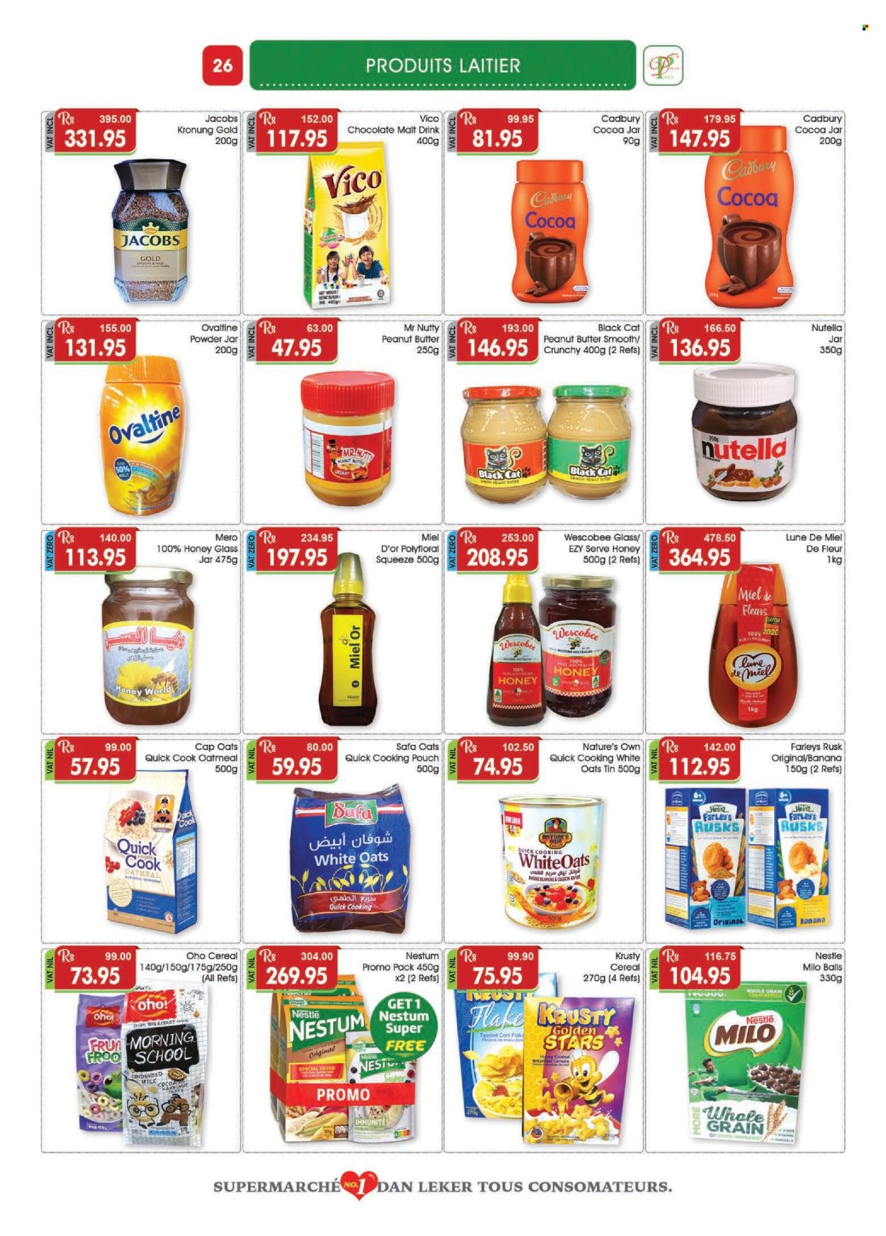 thumbnail - Dreamprice Catalogue - 17.04.2024 - 15.05.2024 - Sales products - rusks, corn, condensed milk, Milo, Cadbury, oatmeal, cereals, peanut butter, hazelnut spread, Jacobs, jar, Nature's Own, Nestlé, Heinz, Nutella. Page 26.