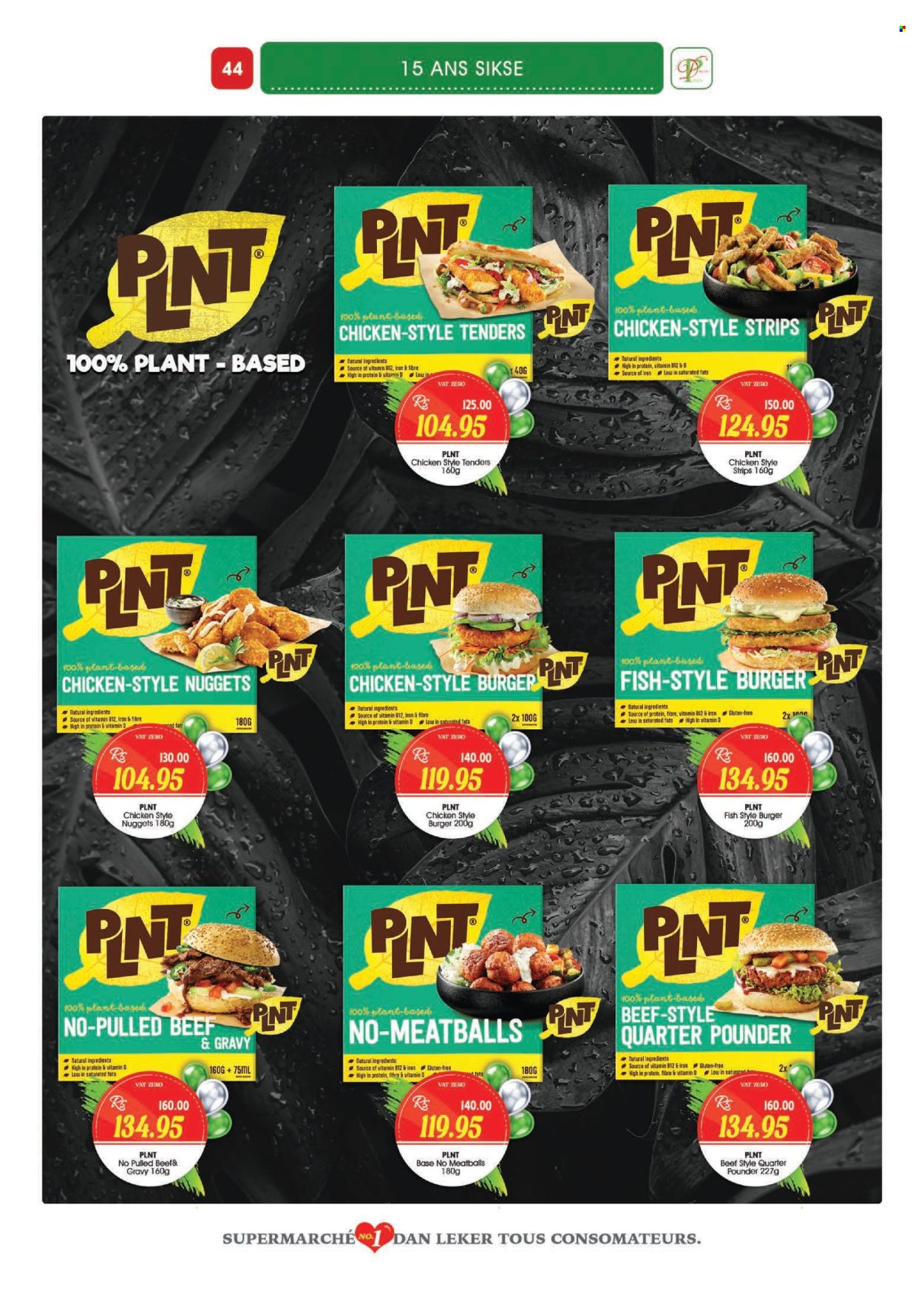 thumbnail - Dreamprice Catalogue - 17.04.2024 - 15.05.2024 - Sales products - fish, meatballs, nuggets, hamburger, plant based product, chicken, vitamin B12, dietary supplement. Page 44.