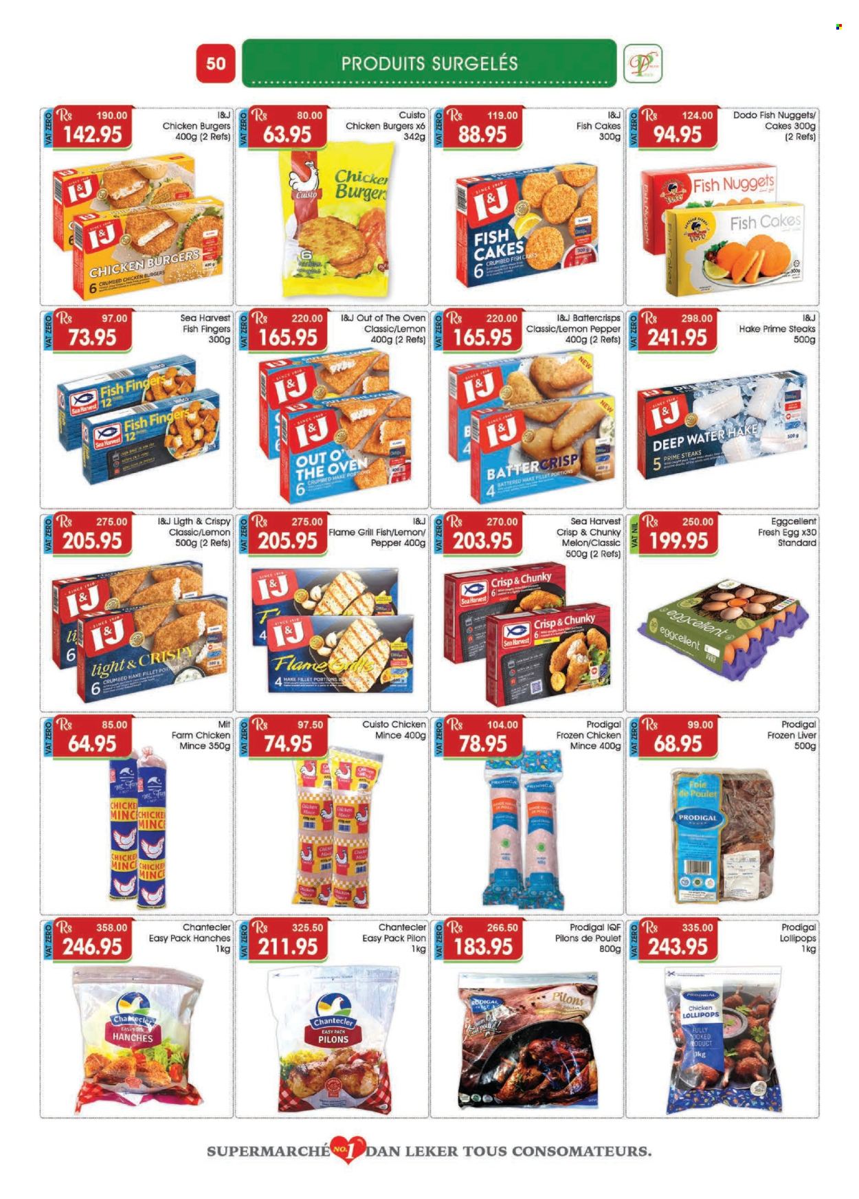thumbnail - Dreamprice Catalogue - 17.04.2024 - 15.05.2024 - Sales products - melons, hake, crumbed fish, fish nuggets, Sea Harvest, hake fillet, hamburger, fish fingers, fish cake, lollipop, water, ground chicken, steak, eggs. Page 50.