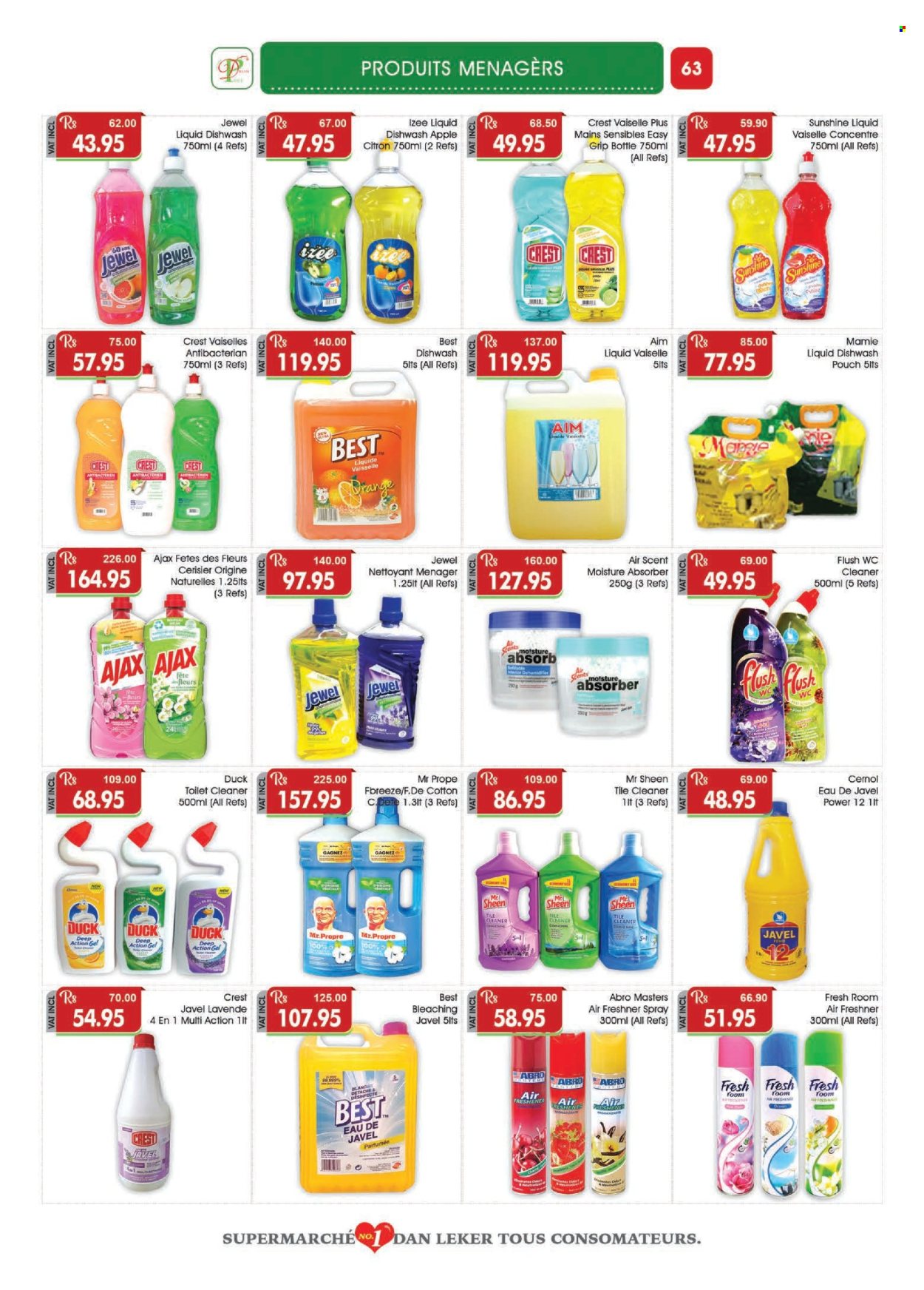 thumbnail - Dreamprice Catalogue - 17.04.2024 - 15.05.2024 - Sales products - Sunshine, poultry meat, cleaner, toilet cleaner, Ajax, dishwashing liquid, Crest, dehumidifier, moisture absorber. Page 63.