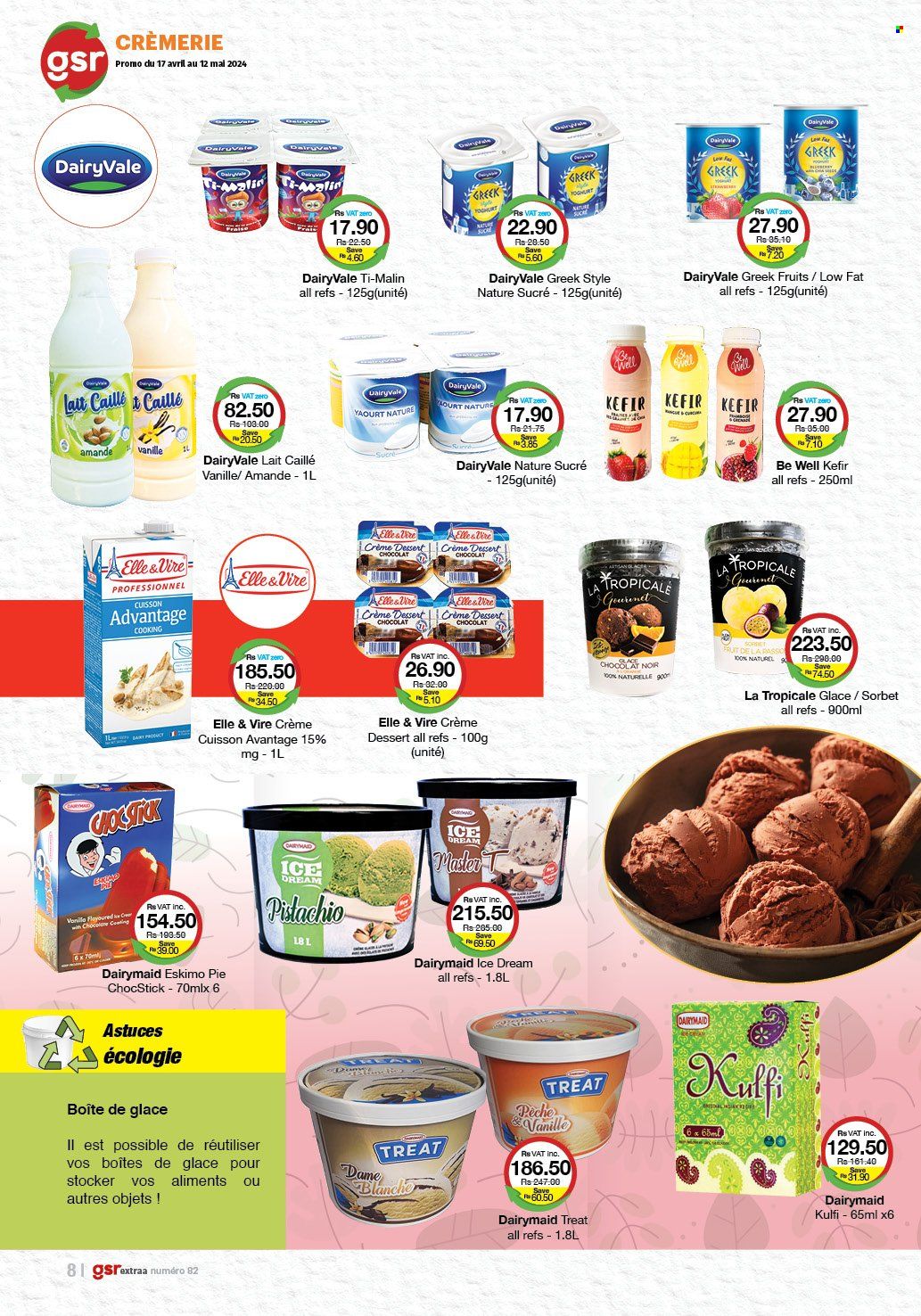 thumbnail - GSR Catalogue - 17.04.2024 - 12.05.2024 - Sales products - pie, dessert, kefir, Eskimo Pie, sorbet. Page 8.