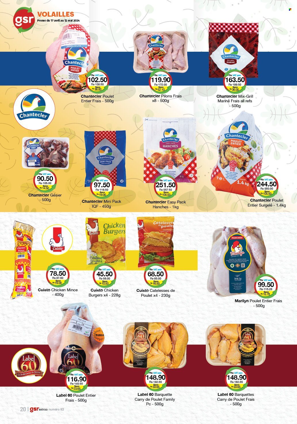 thumbnail - GSR Catalogue - 17.04.2024 - 12.05.2024 - Sales products - hamburger, ground chicken. Page 20.