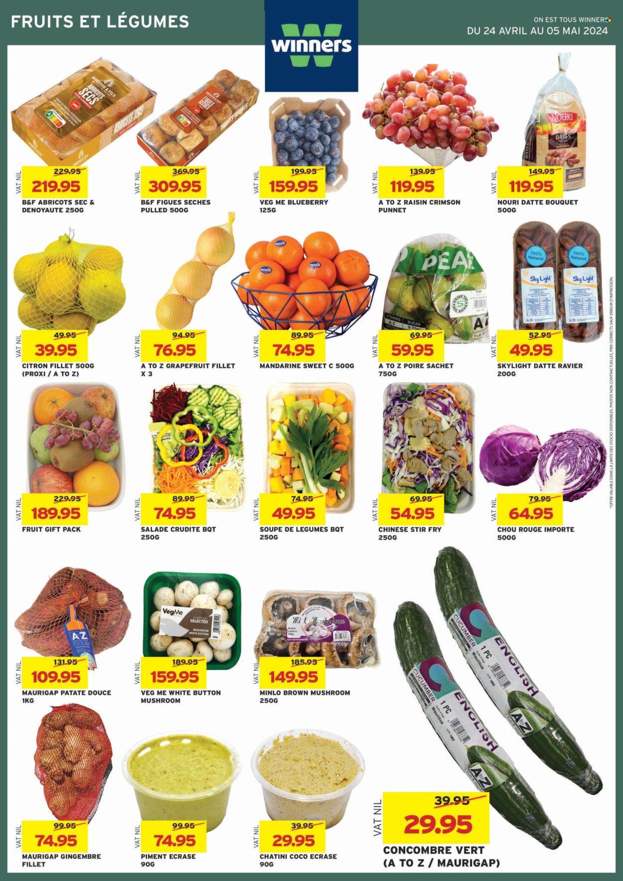 thumbnail - Winner's Catalogue - 24.04.2024 - 5.05.2024 - Sales products - mushrooms, cucumber, grapefruits, gift set, sugar, dietary supplement, vitamins. Page 13.