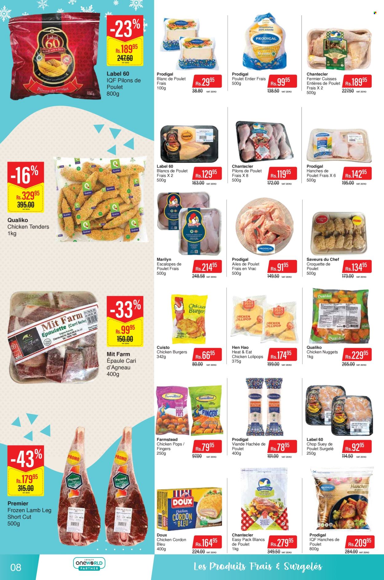 thumbnail - Intermart Catalogue - 25.04.2024 - 8.05.2024 - Sales products - chicken tenders, nuggets, hamburger, chicken nuggets, ready meal, cordon bleu, lamb meat, lamb leg, label. Page 8.