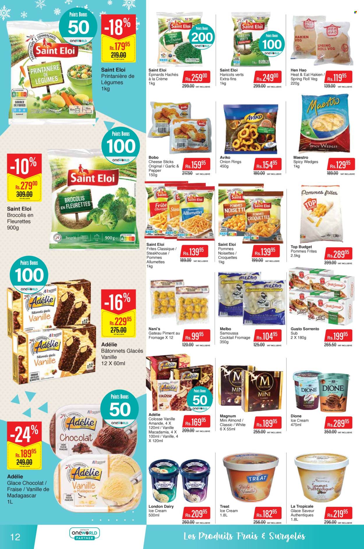 thumbnail - Intermart Catalogue - 25.04.2024 - 8.05.2024 - Sales products - onion rings, cheese, cheese sticks, Magnum, ice cream, croquettes, potato croquettes, macadamia nuts, cocktail. Page 12.