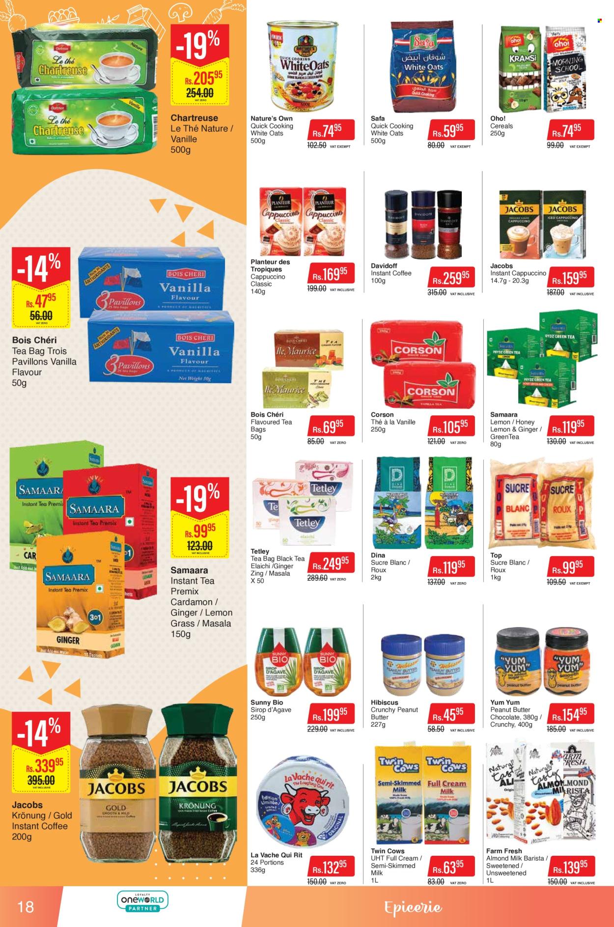 thumbnail - Intermart Catalogue - 25.04.2024 - 8.05.2024 - Sales products - plant based product, The Laughing Cow, almond milk, plant-based milk, chocolate, cereals, lemon grass, peanut butter, tea bags, cappuccino, coffee, instant coffee, Jacobs, Jacobs Krönung, Davidoff, Nature's Own. Page 18.
