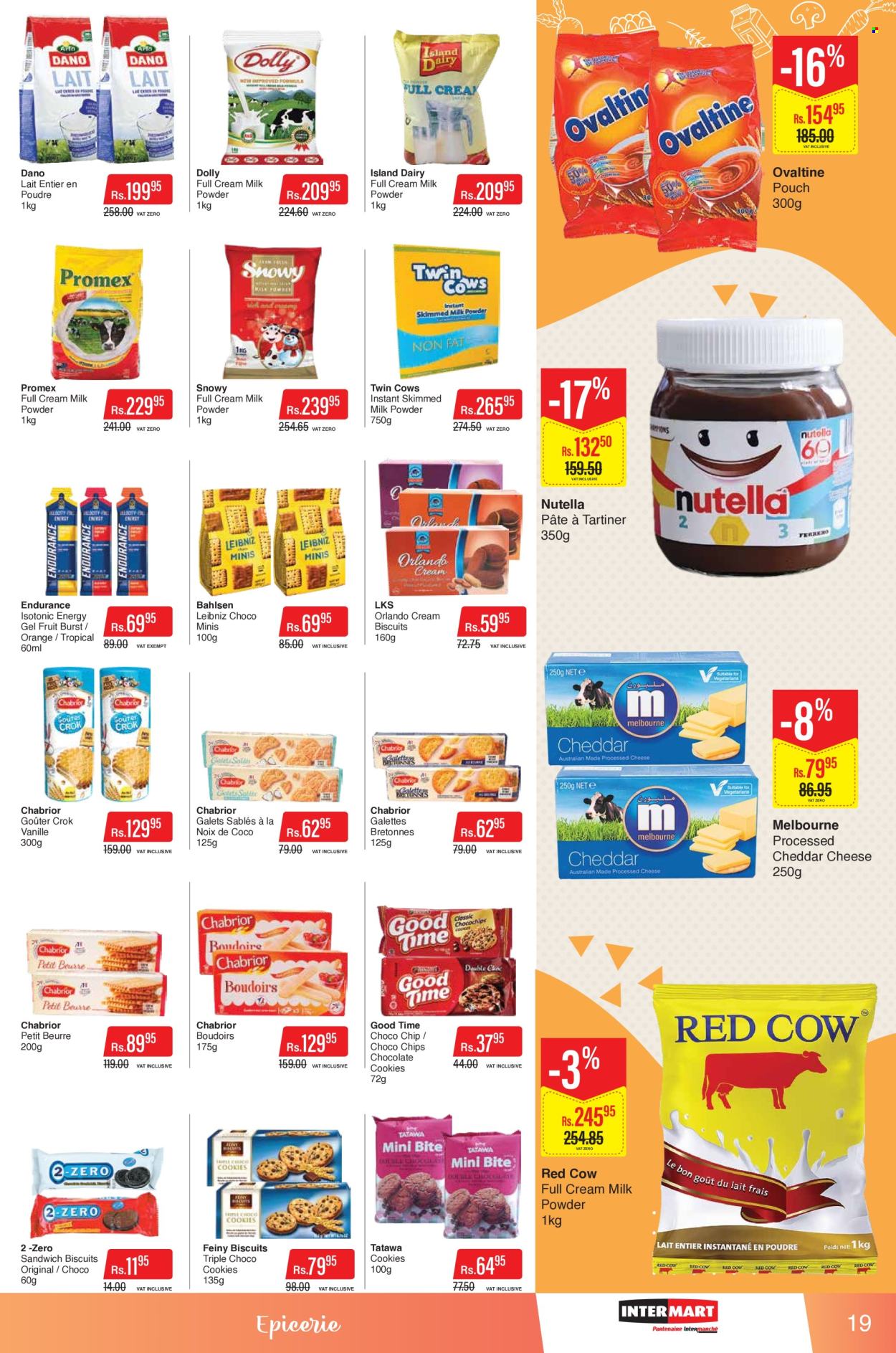 thumbnail - Intermart Catalogue - 25.04.2024 - 8.05.2024 - Sales products - sandwich, pâté, cheddar, cheese, milk powder, cookies, chocolate, chocolate cookies, biscuit, Nutella. Page 19.