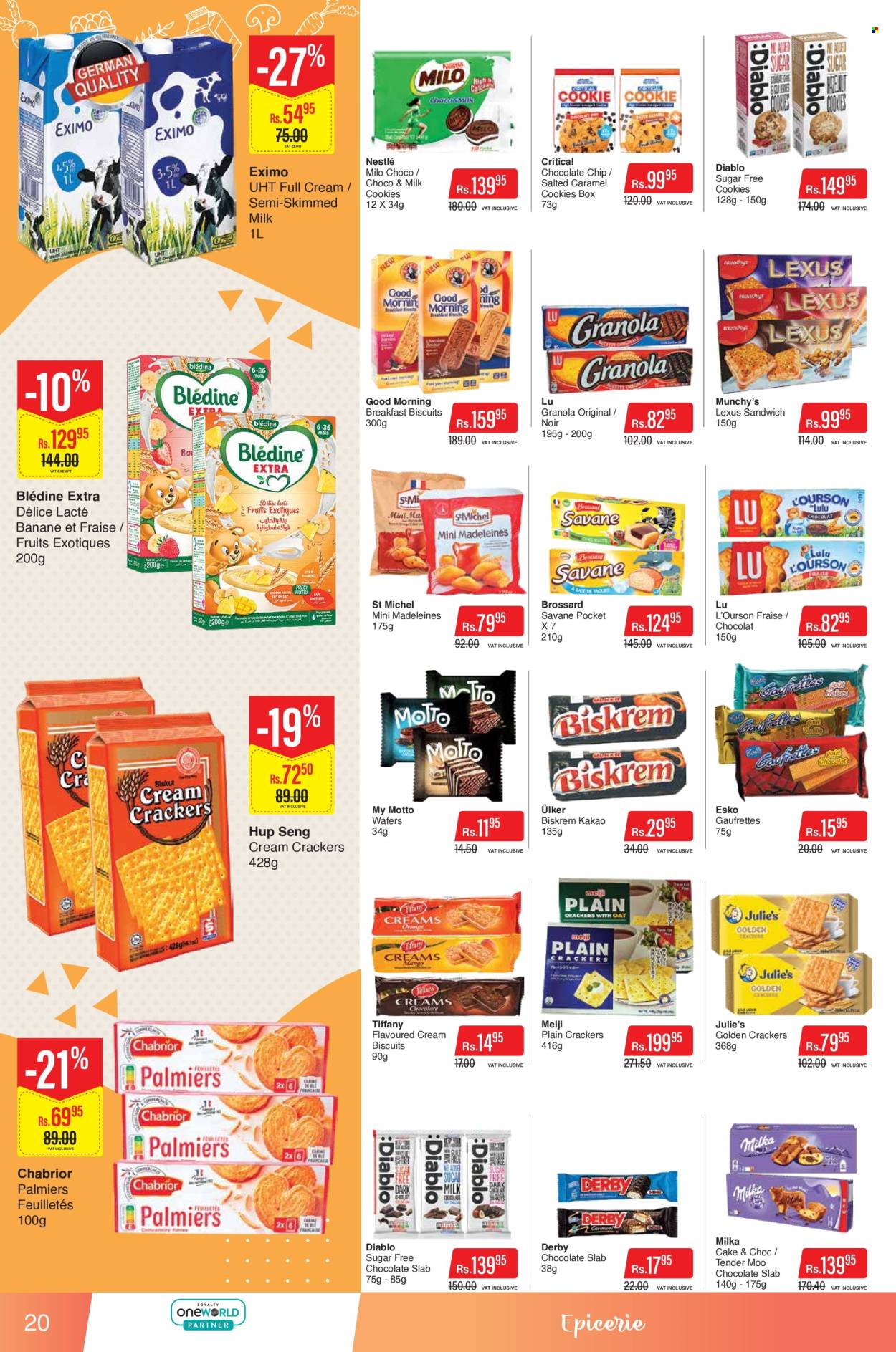 thumbnail - Intermart Catalogue - 25.04.2024 - 8.05.2024 - Sales products - cake, sweet bread, palmiers, Milo, cookies, wafers, crackers, biscuit, Julie's, granola, Nestlé. Page 20.