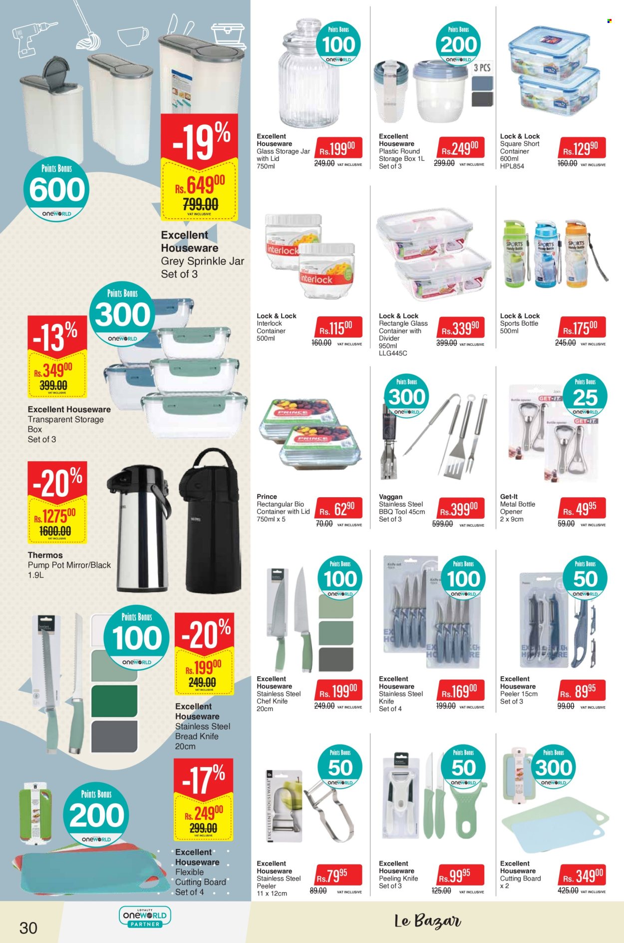 thumbnail - Intermart Catalogue - 25.04.2024 - 8.05.2024 - Sales products - bread, knife, houseware, cutting board, pot, bottle opener, travel bottle, peeler, container, jar, storage box. Page 30.