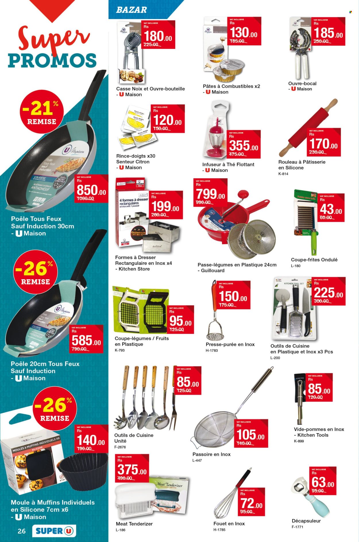 thumbnail - Super U Catalogue - 25.04.2024 - 8.05.2024 - Sales products - muffin, meat tenderizer, cutter, kitchen tools. Page 26.