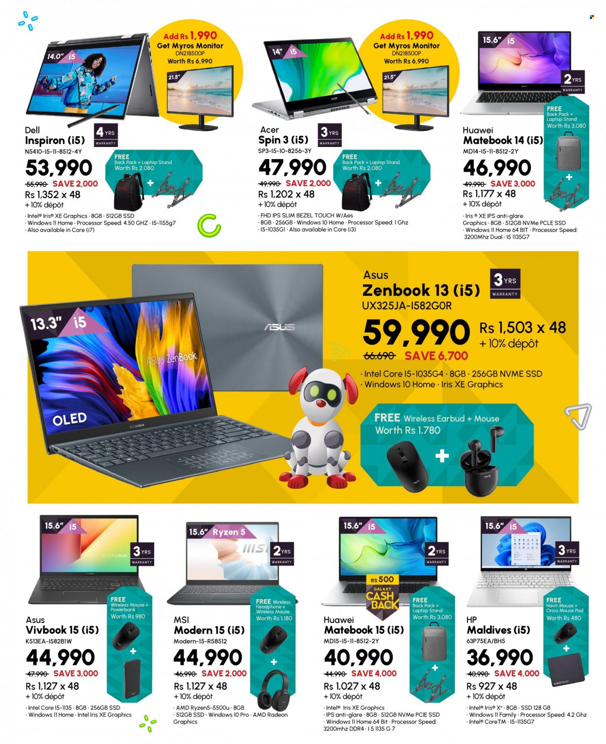 Galaxy Catalogue - 27.07.2022 - 15.08.2022 - Sales products - Havit, Intel, Acer, Hewlett Packard, Huawei, power bank, laptop, MateBook, Inspiron, MSI, mouse, Radeon, mouse pad, AMD Radeon, headphones, Asus, Dell, monitor. Page 4.