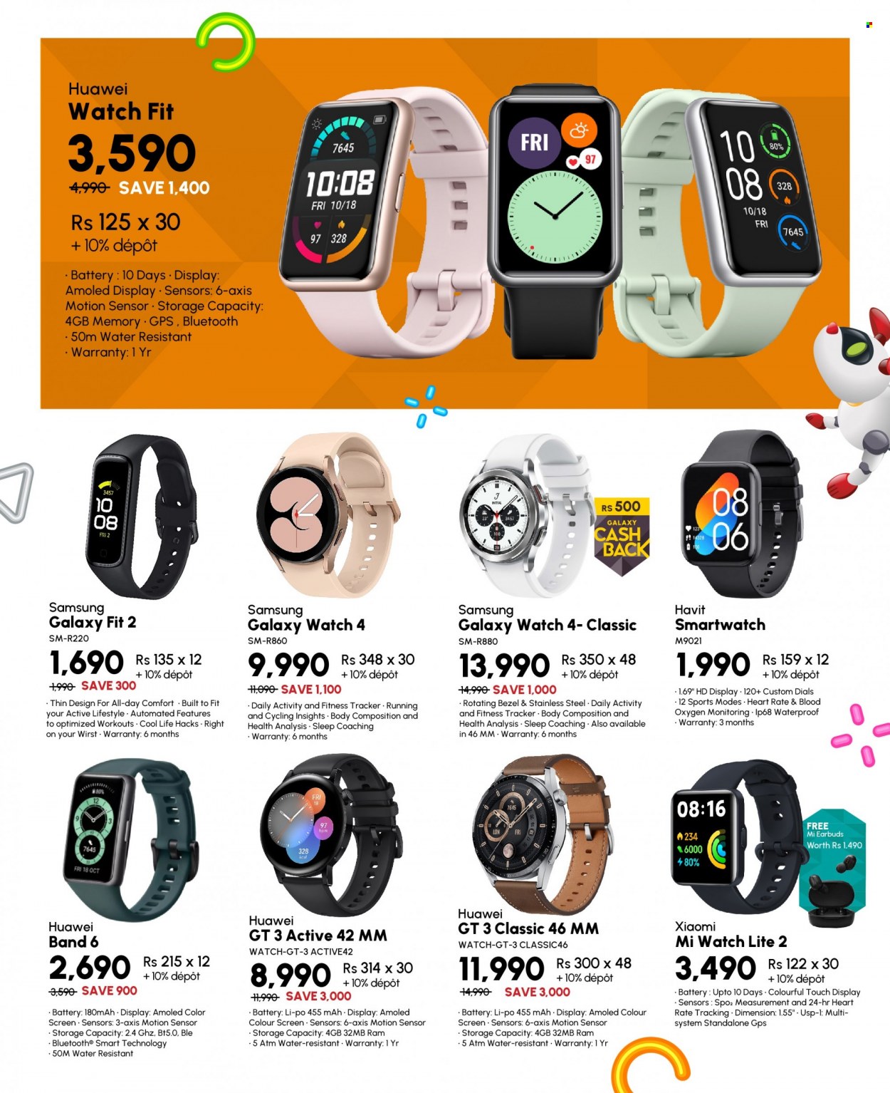 Galaxy Catalogue - 27.07.2022 - 15.08.2022 - Sales products - Havit, Huawei, Samsung Galaxy, Xiaomi, motion sensor, Samsung, fitness tracker, smart watch, Samsung Galaxy Watch, earbuds. Page 9.