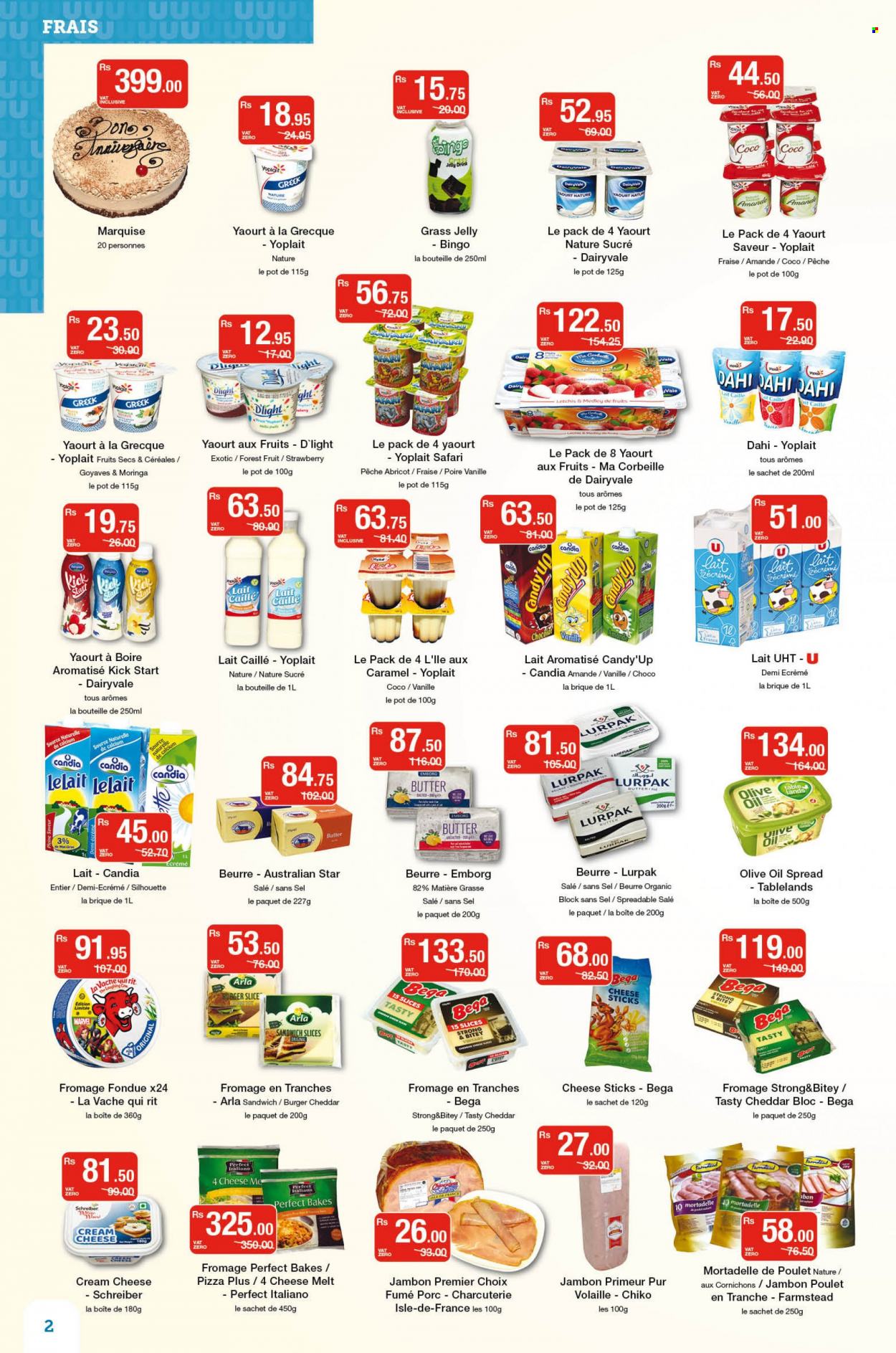 Super U Catalogue - 10.05.2022 - 22.05.2022 - Sales products - pizza, sandwich, hamburger, cream cheese, sandwich slices, cheddar, The Laughing Cow, Arla, Yoplait, butter, cheese Sticks, jelly, Bingo, caramel, olive oil, oil, pot, moringa, calcium. Page 2.