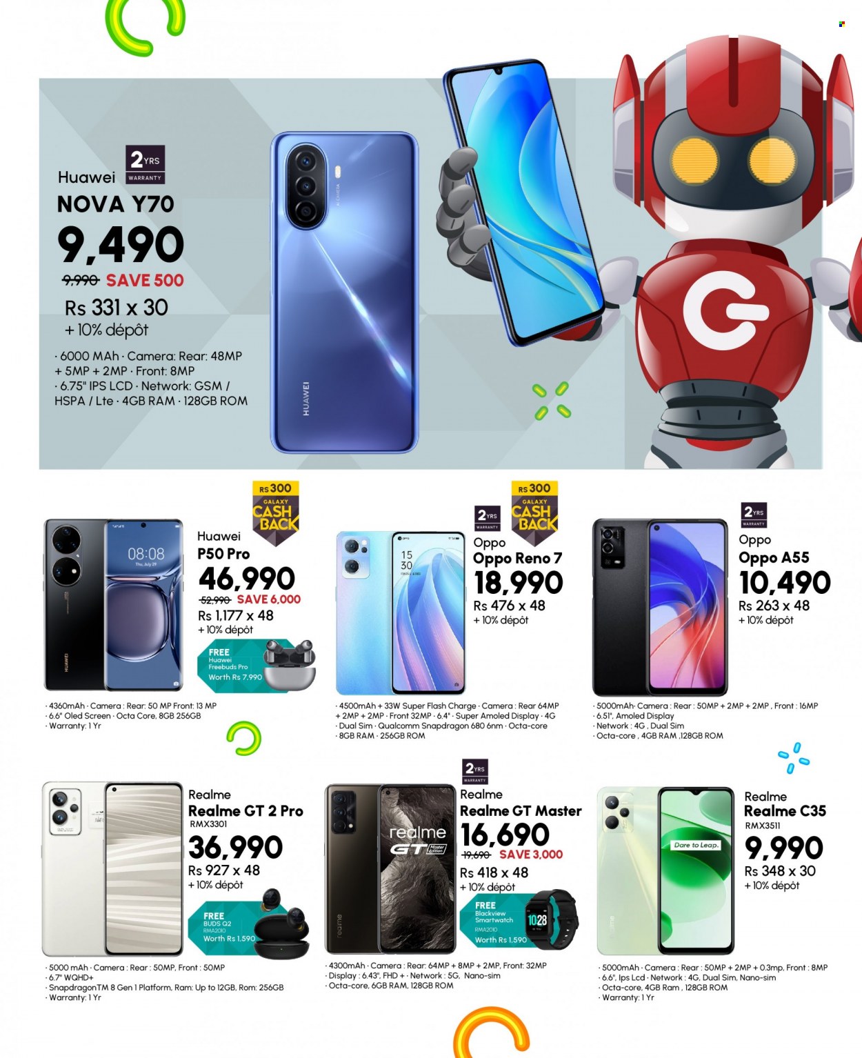 Galaxy Catalogue - 27.07.2022 - 15.08.2022 - Sales products - Huawei, Oppo, Realme, Huawei Nova, smart watch, camera. Page 12.