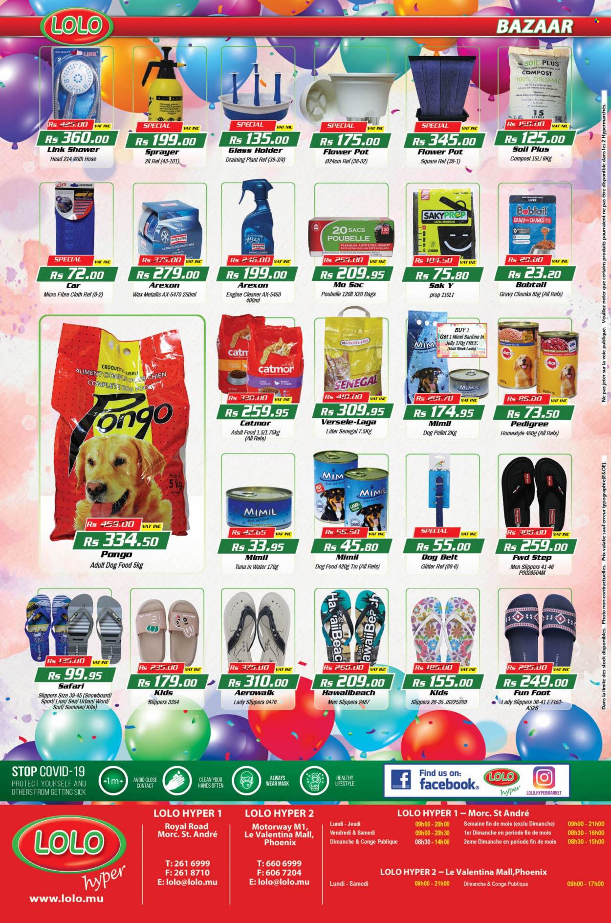 thumbnail - LOLO Hyper Catalogue - 26.07.2022 - 16.08.2022 - Sales products - jelly, tuna in water, cleaner, Surf, bag, holder, pot, glitter, animal food, dog food, Pedigree, belt, slippers, sprayer, compost. Page 28.