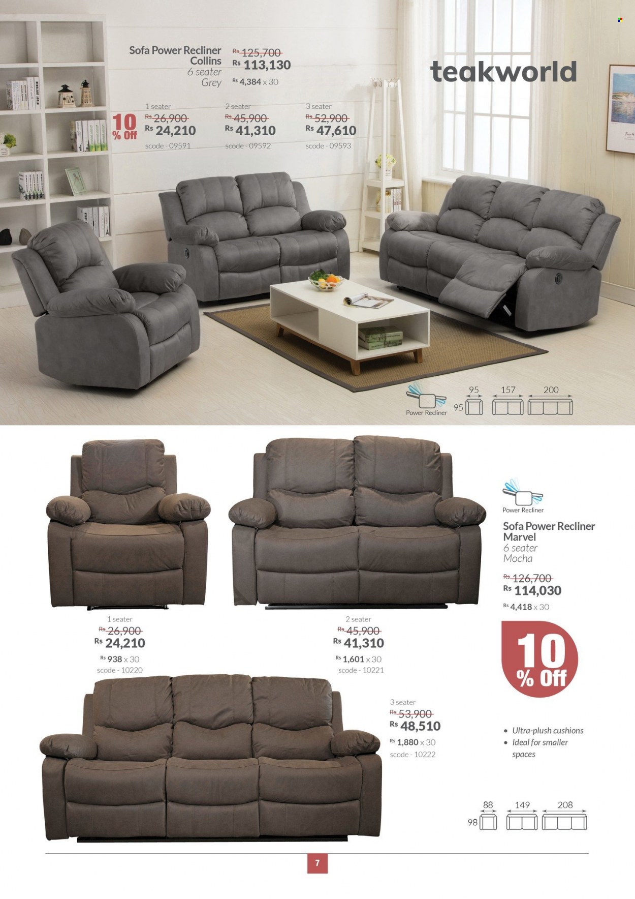 thumbnail - Teak World Catalogue - 28.07.2022 - 21.08.2022 - Sales products - sofa, recliner chair, cushion. Page 7.