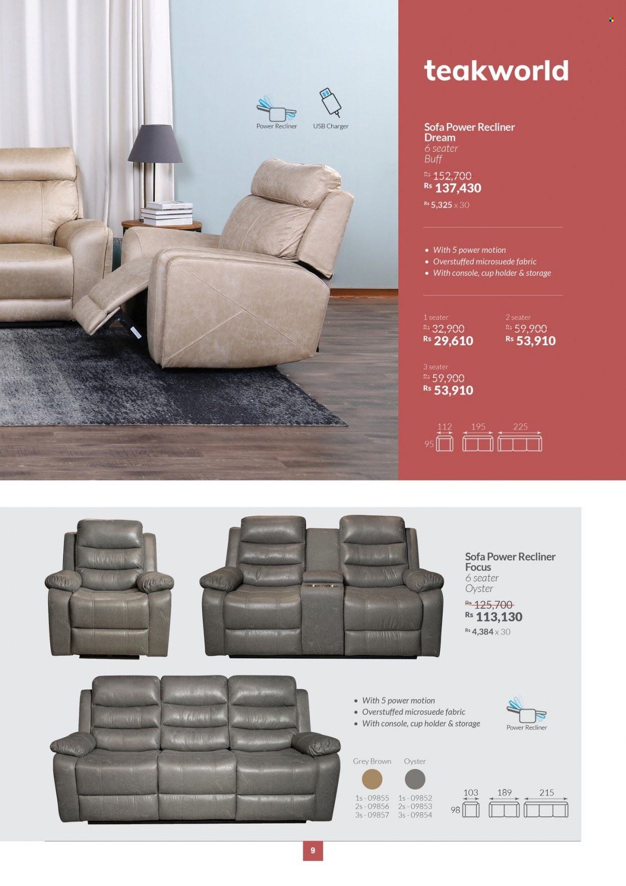 thumbnail - Teak World Catalogue - 28.07.2022 - 21.08.2022 - Sales products - sofa, recliner chair. Page 9.