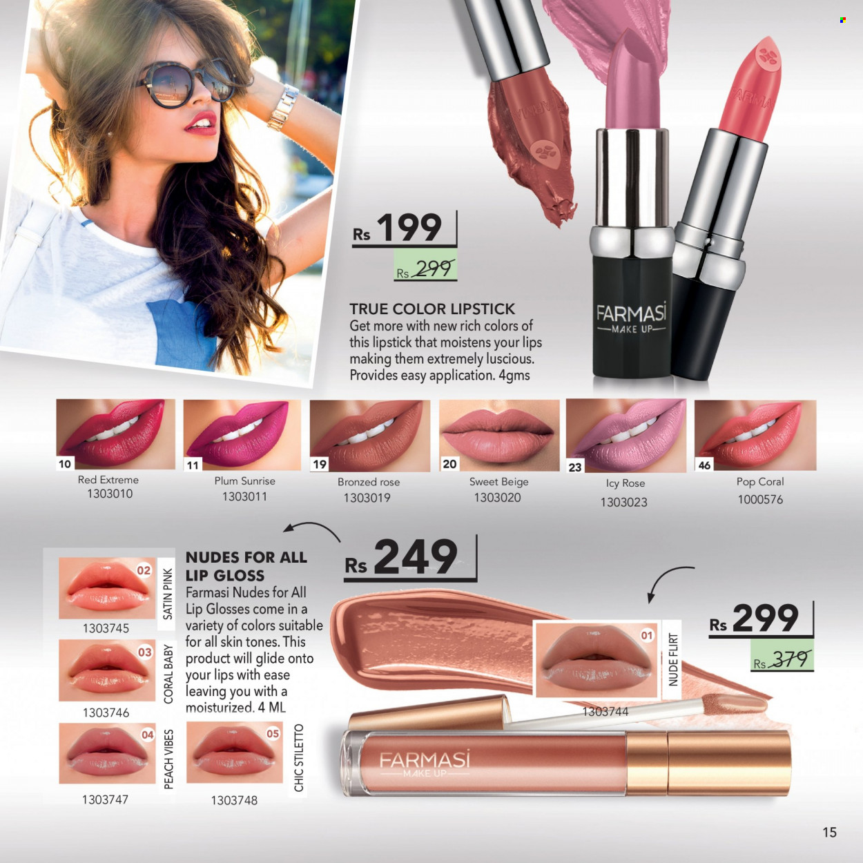 thumbnail - Farmasi Catalogue - 1.07.2022 - 31.07.2022 - Sales products - True Color, lip gloss, lipstick. Page 15.