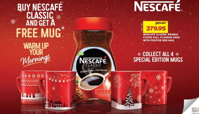 Nescafé Classic Double Filter Full Flavour 200g with Festive Red Mug