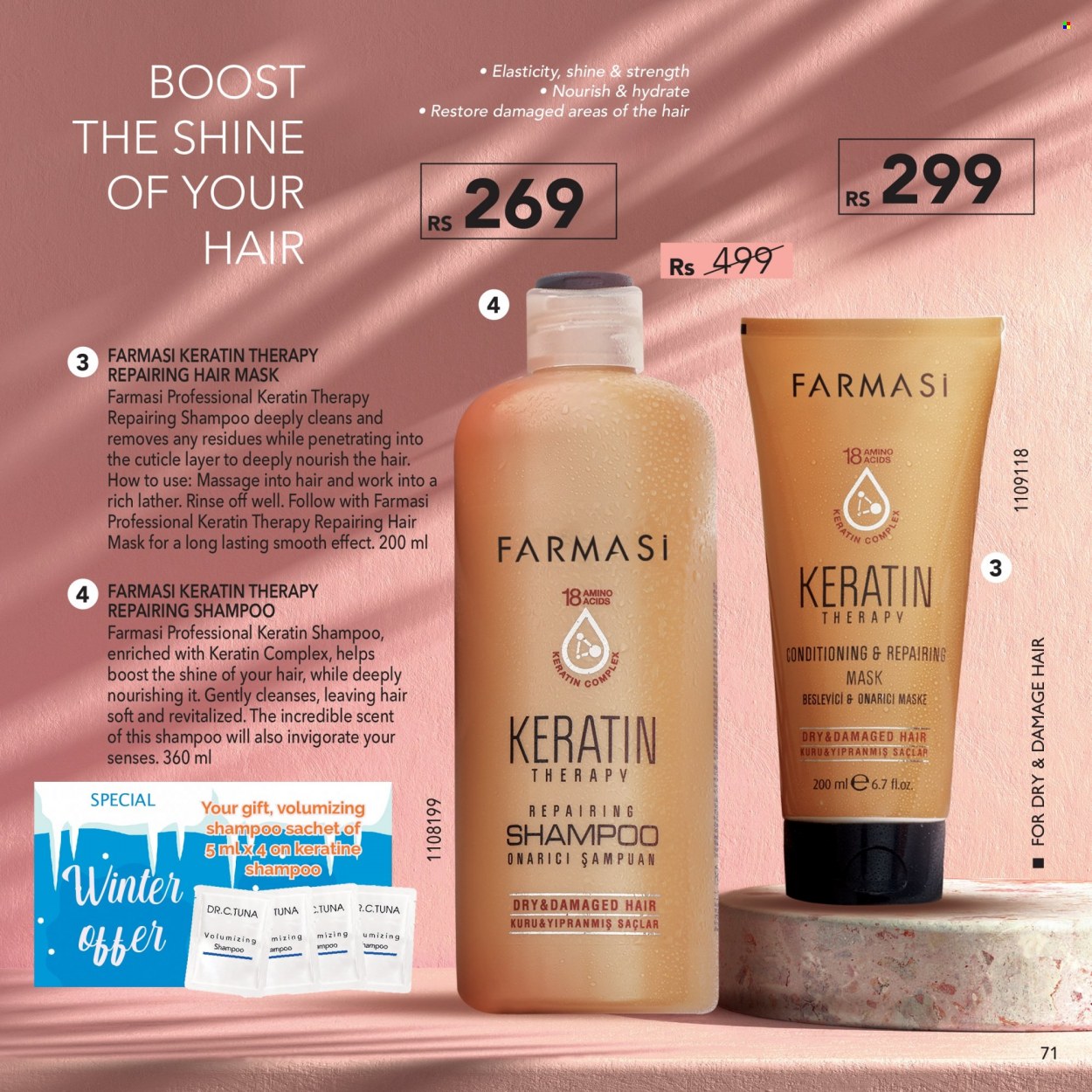 thumbnail - Farmasi Catalogue - 1.07.2022 - 31.07.2022 - Sales products - hair mask, keratin, shampoo. Page 71.