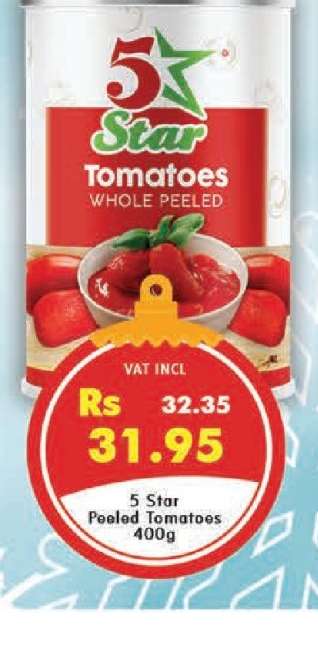 5 Star Peeled Tomatoes 400g